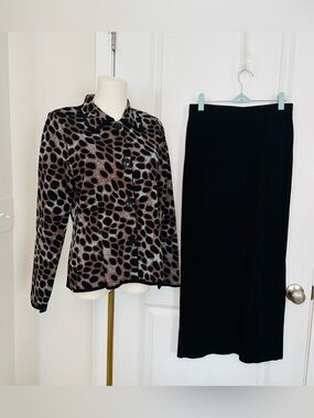 Misook 2 Piece Women’s Skirt & Blazer Set Both Sz XS Acrylic Career Travel